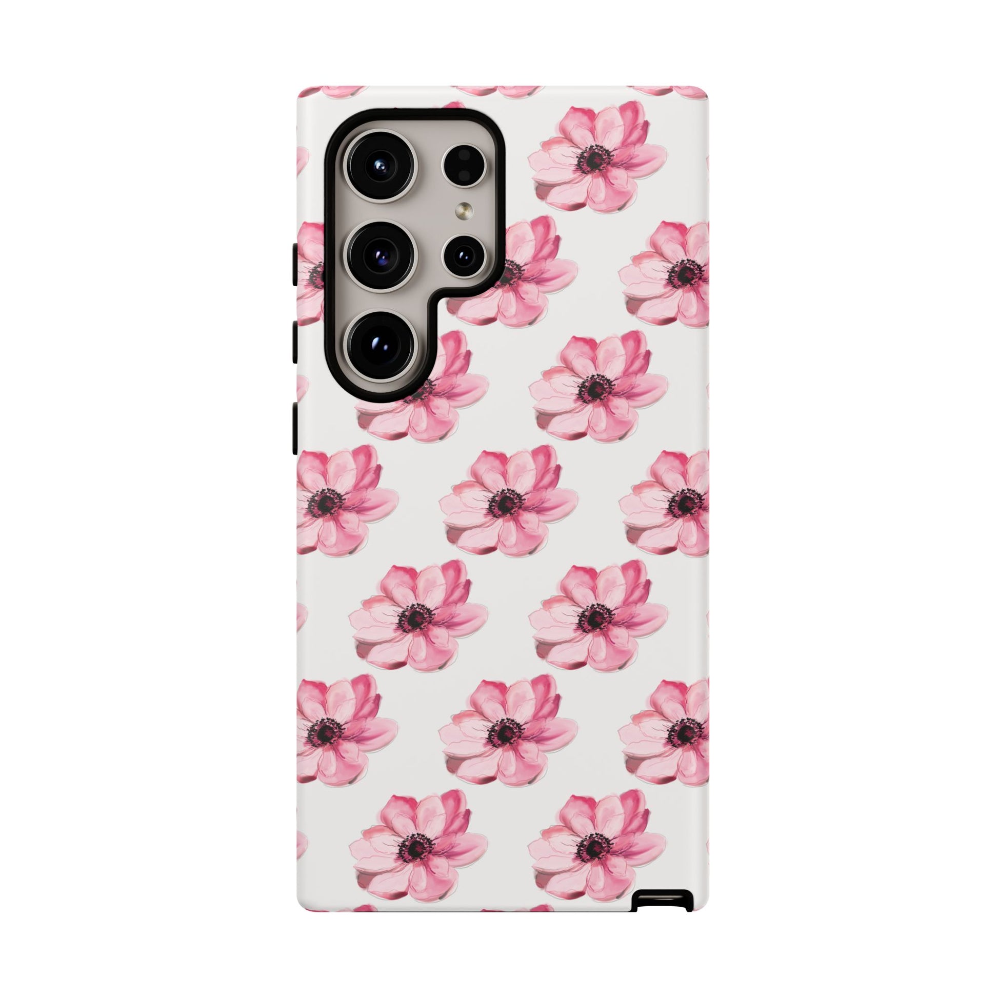 Floral Tough Phone Case - Stylish Protection with Pink Flowers - iPhone Samsung Galaxy Google Pixel - MahaCase
