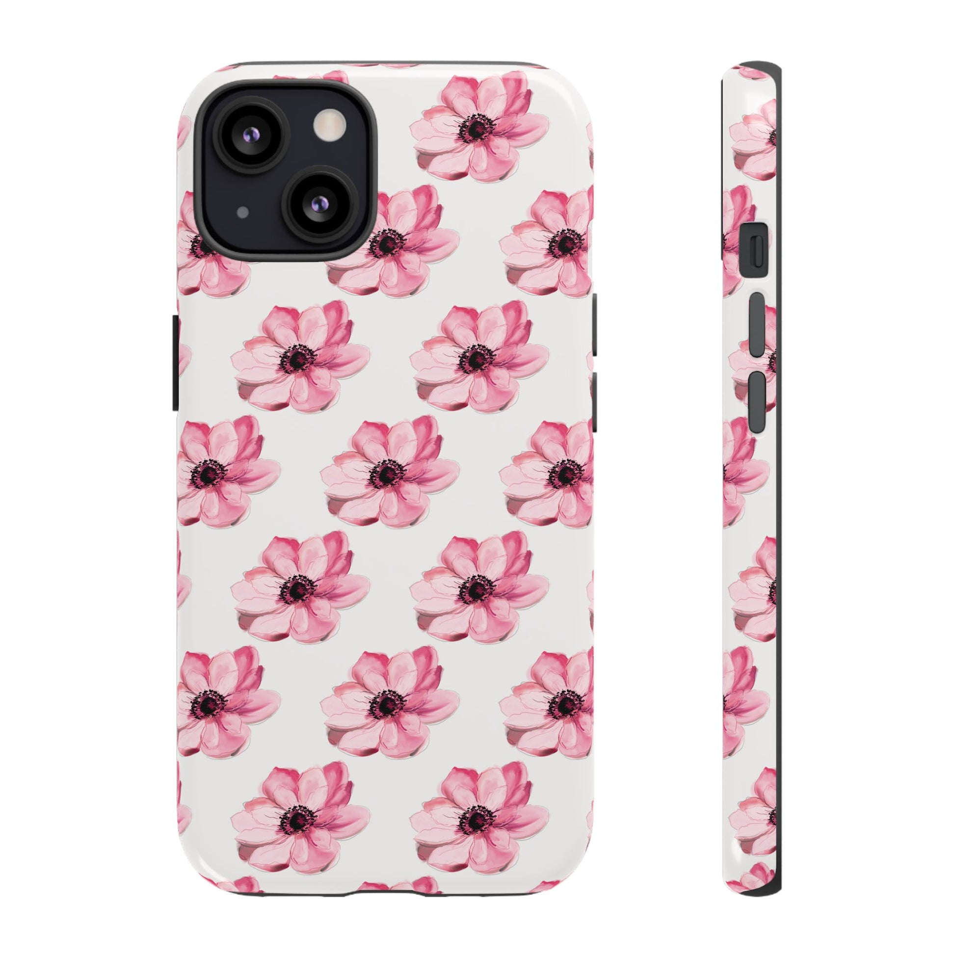 Floral Tough Phone Case - Stylish Protection with Pink Flowers - iPhone Samsung Galaxy Google Pixel - MahaCase