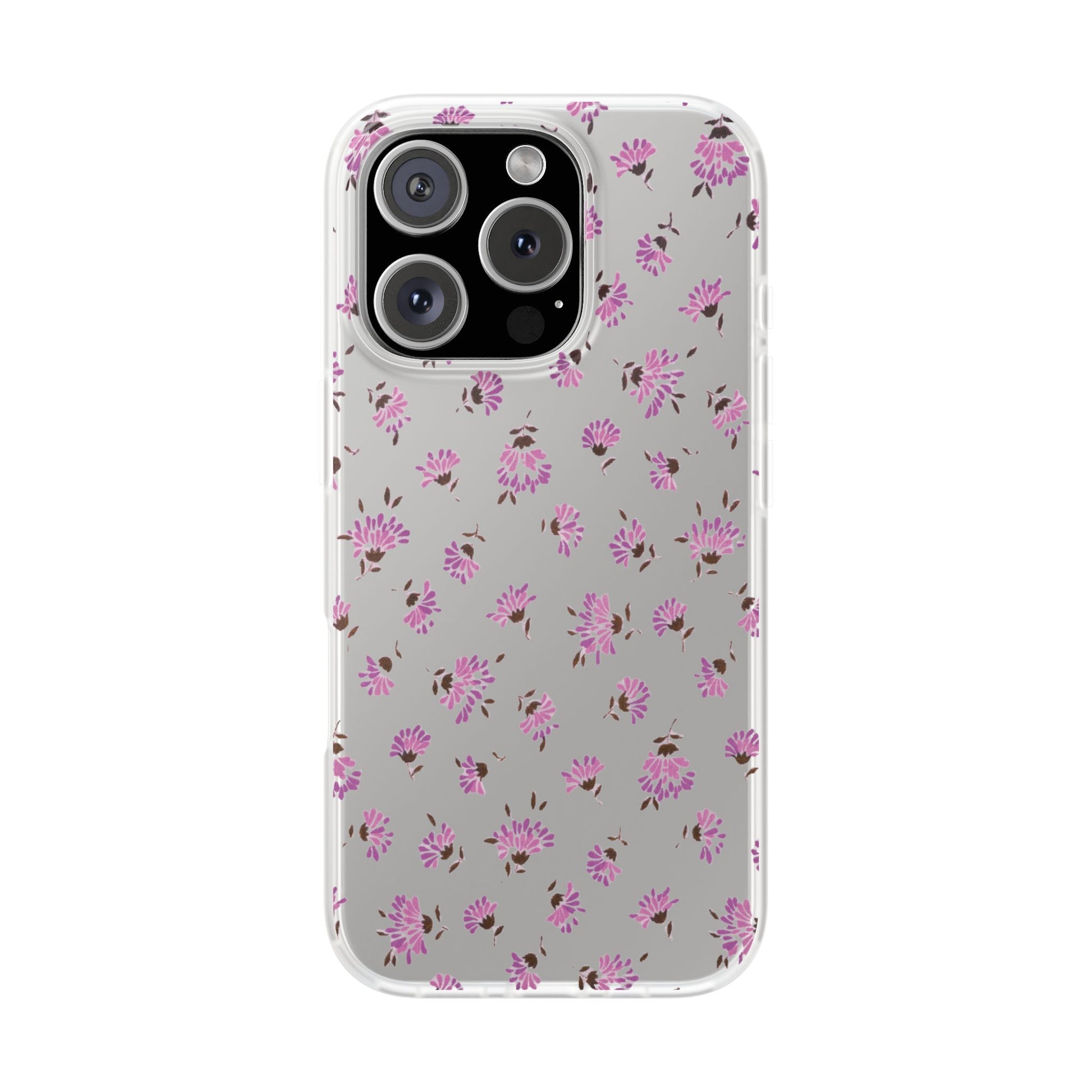 Floral Flexible Phone Case - Flower Pattern, Cute Gift for Her, Stylish Accessory, Spring Vibe, Lightweight Protective Cover- iPhone, Samsung, Gift Packaging - MahaCase
