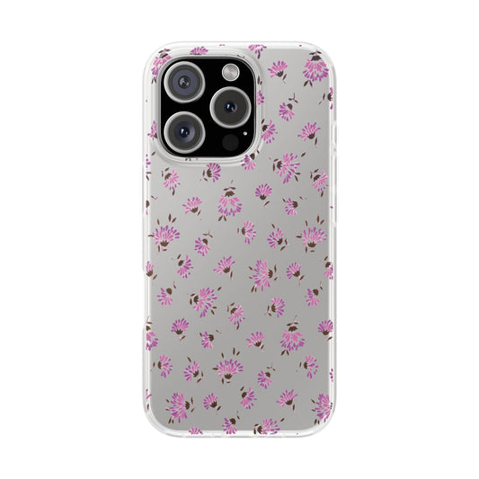Floral Flexible Phone Case - Flower Pattern, Cute Gift for Her, Stylish Accessory, Spring Vibe, Lightweight Protective Cover- iPhone, Samsung, Gift Packaging - MahaCase