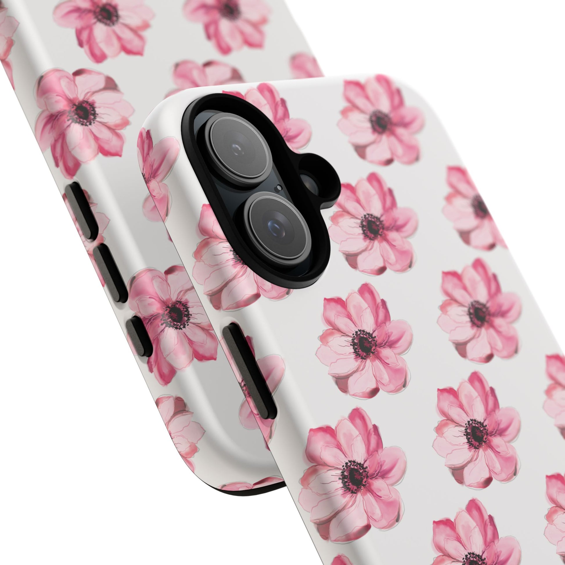 Floral Tough Phone Case - Stylish Protection with Pink Flowers - iPhone Samsung Galaxy Google Pixel - MahaCase