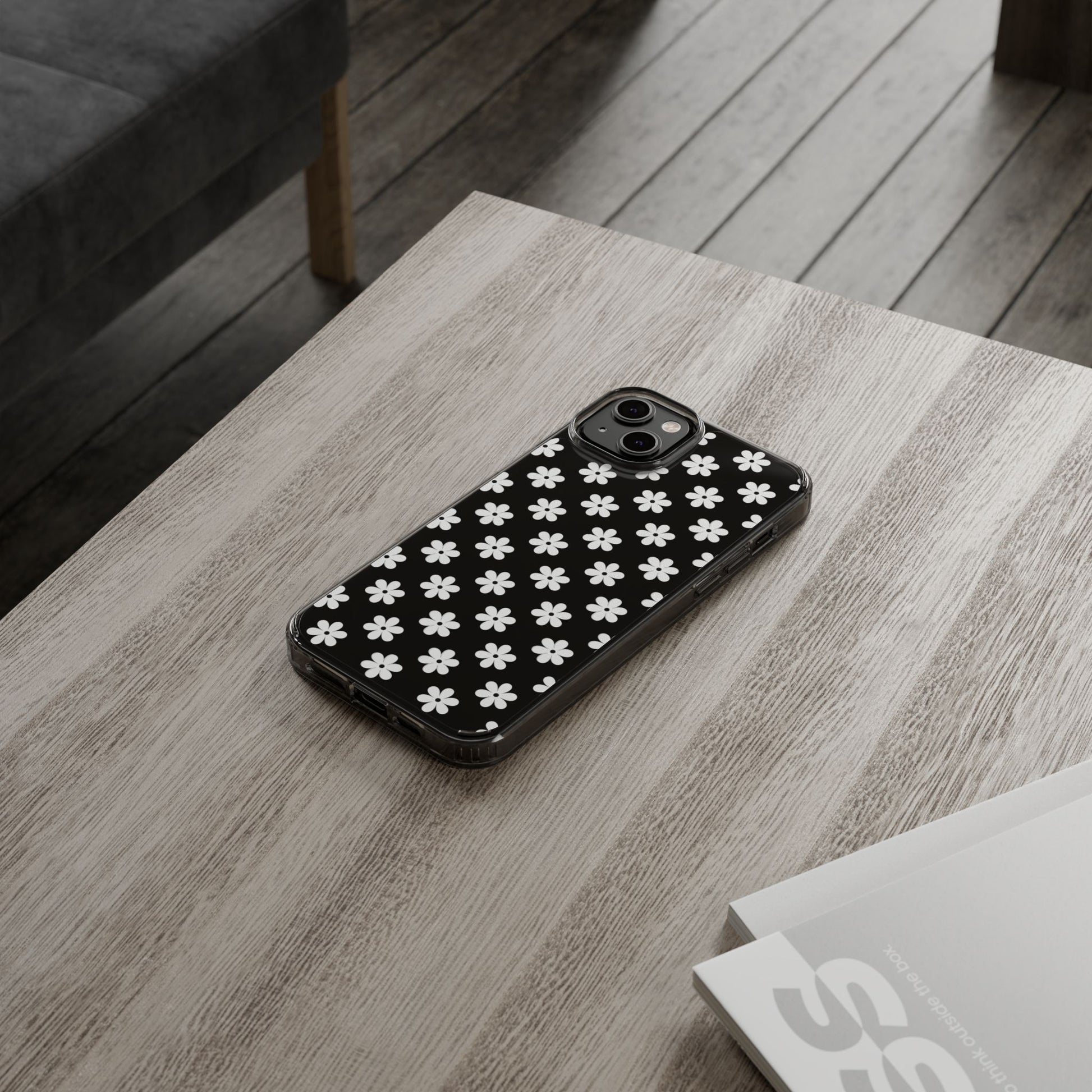 White Floral #222 Clear Cases - MahaCase