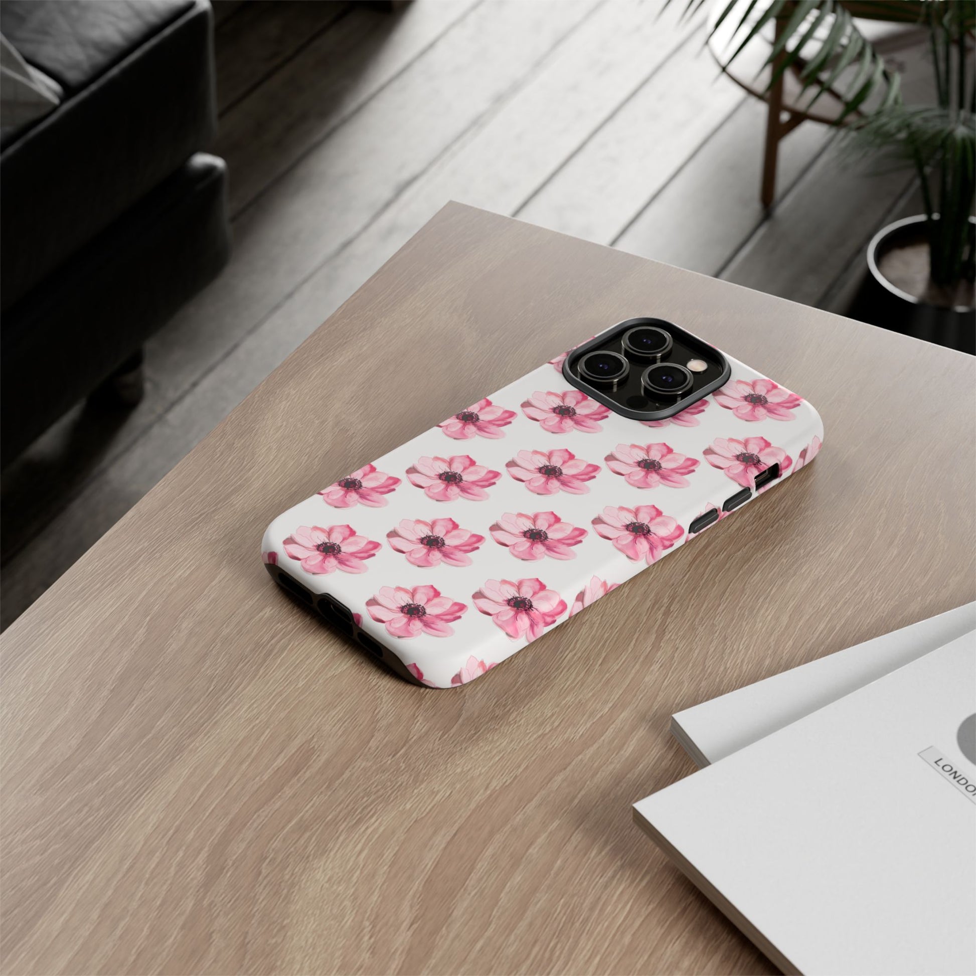 Floral Tough Phone Case - Stylish Protection with Pink Flowers - iPhone Samsung Galaxy Google Pixel - MahaCase