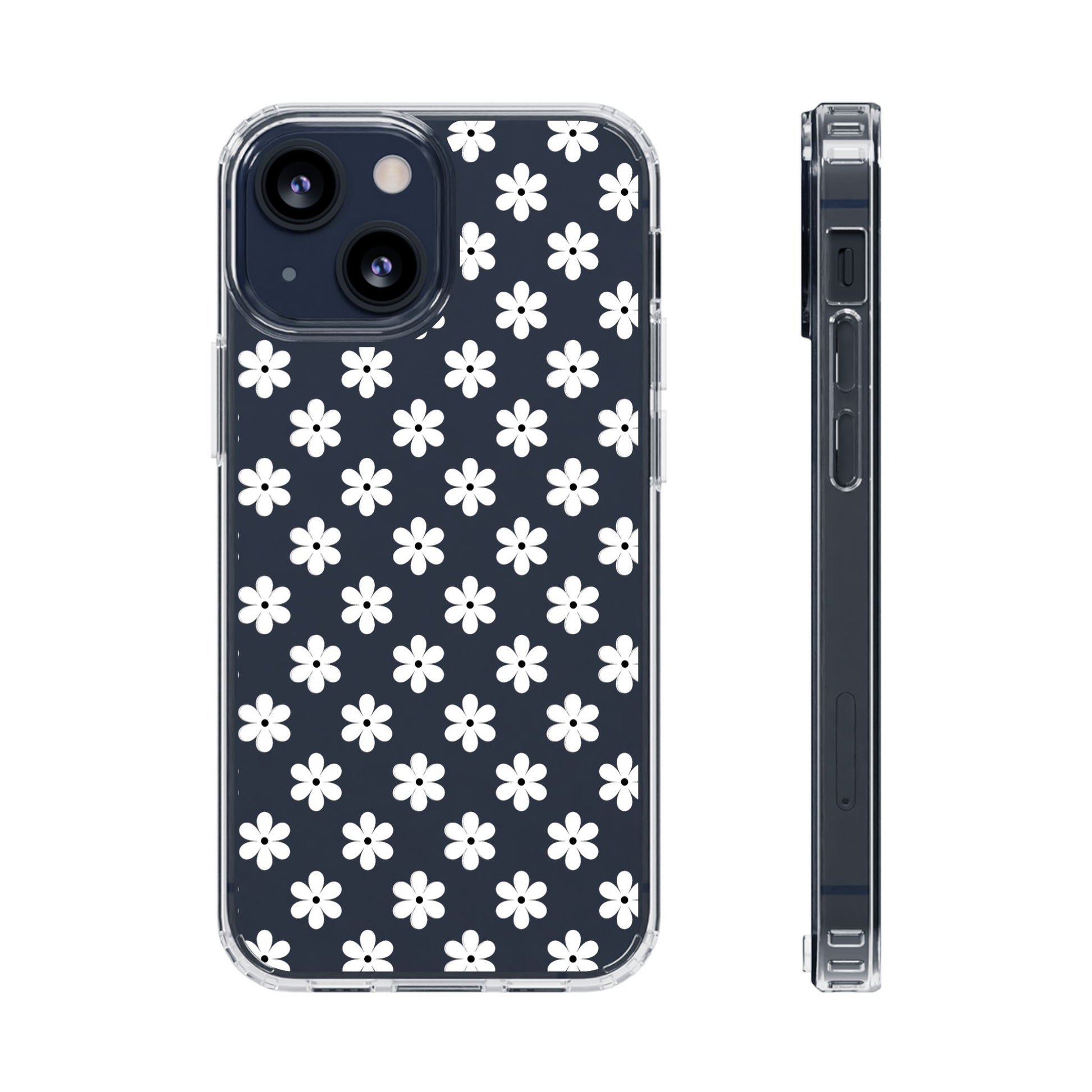White Floral #222 Clear Cases - MahaCase