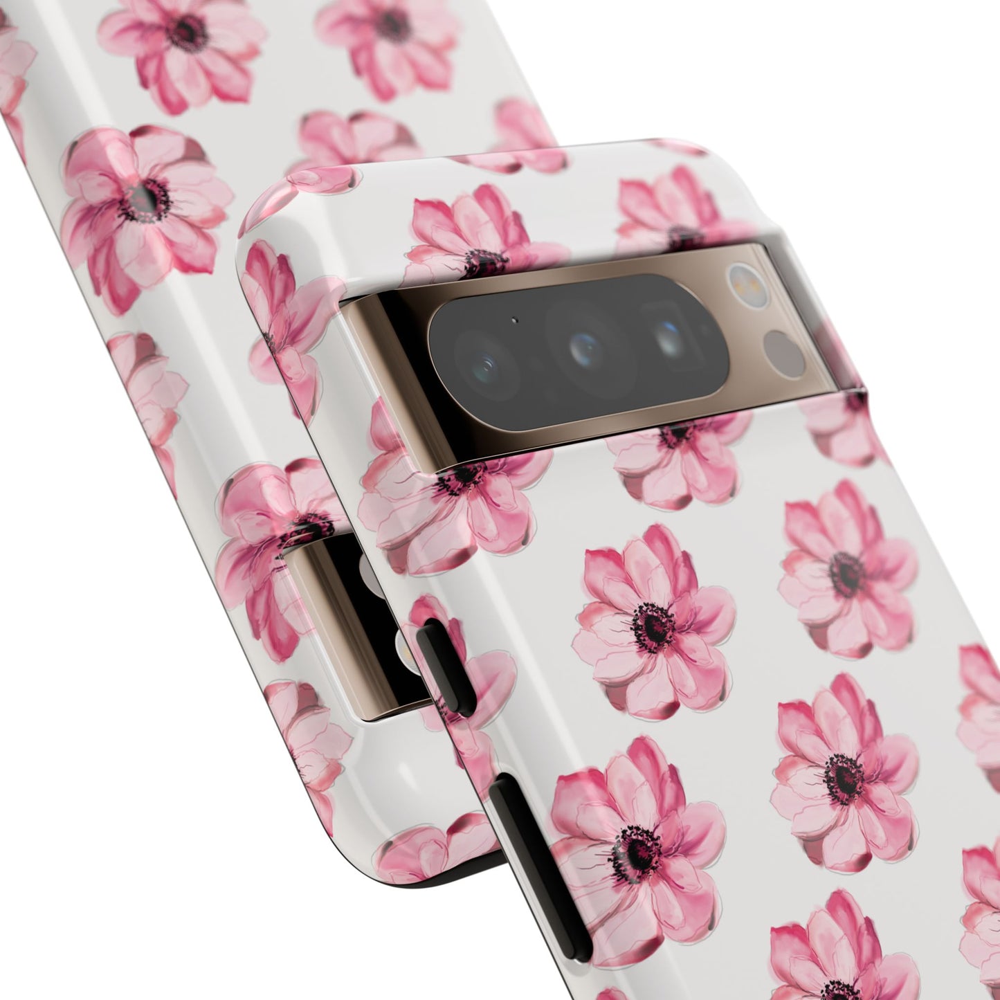 Floral Tough Phone Case - Stylish Protection with Pink Flowers - iPhone Samsung Galaxy Google Pixel - MahaCase