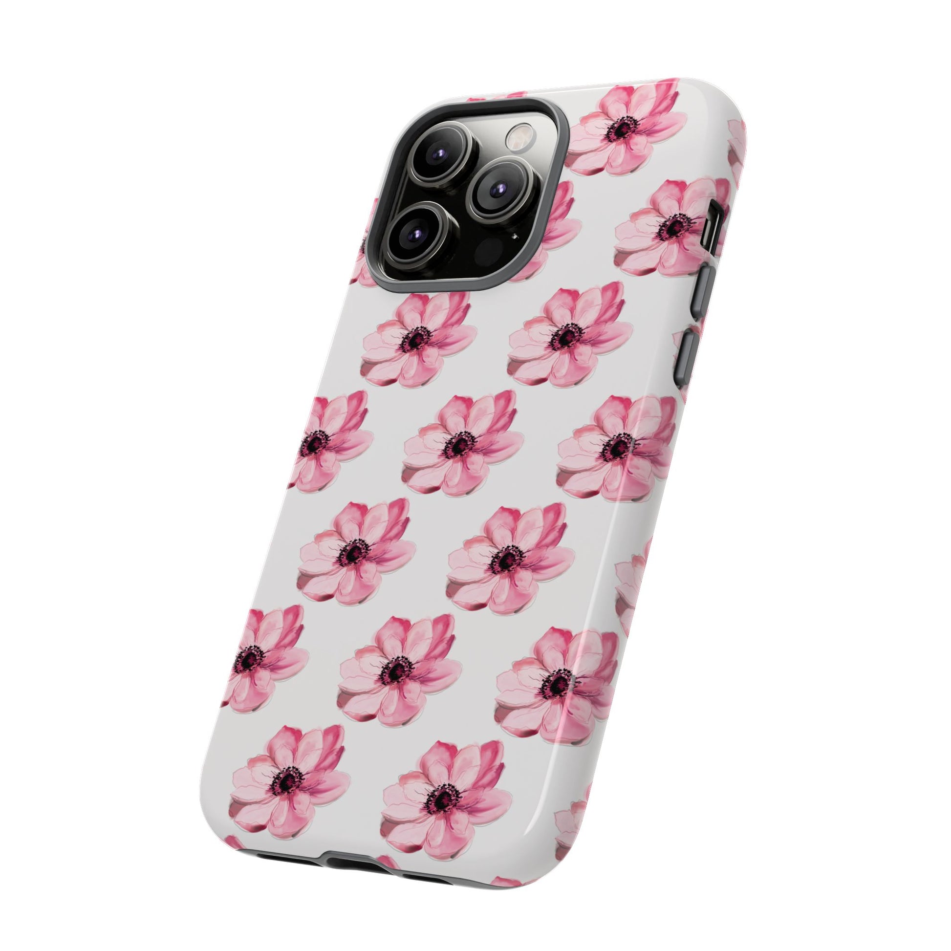 Floral Tough Phone Case - Stylish Protection with Pink Flowers - iPhone Samsung Galaxy Google Pixel - MahaCase