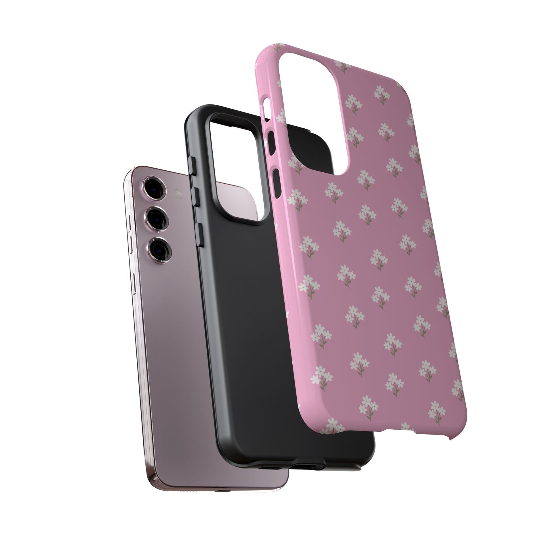 Floral Tough Phone Case - Pink Blossom Design - iPhone Samsung Galaxy Google Pixel - MahaCase