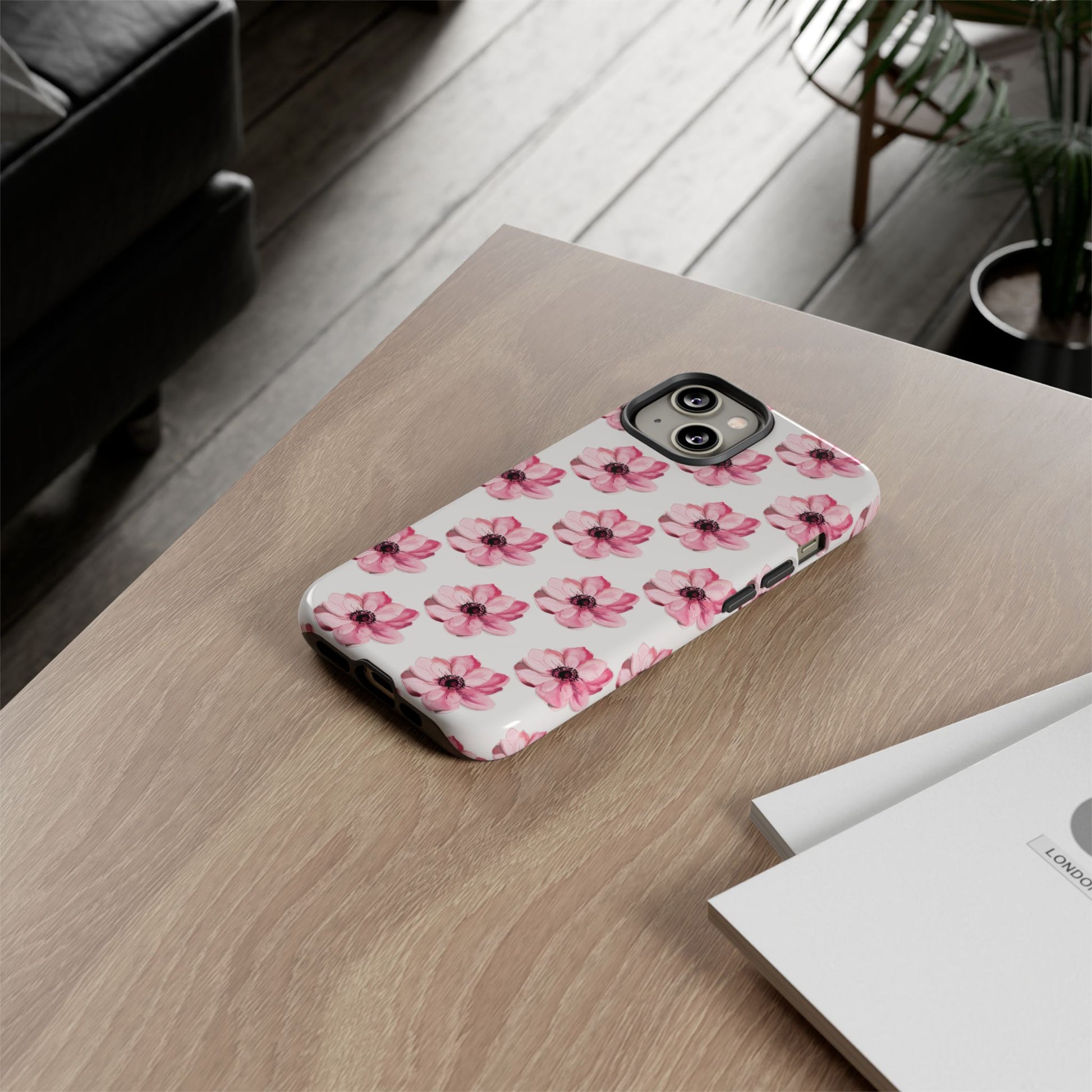 Floral Tough Phone Case - Stylish Protection with Pink Flowers - iPhone Samsung Galaxy Google Pixel - MahaCase