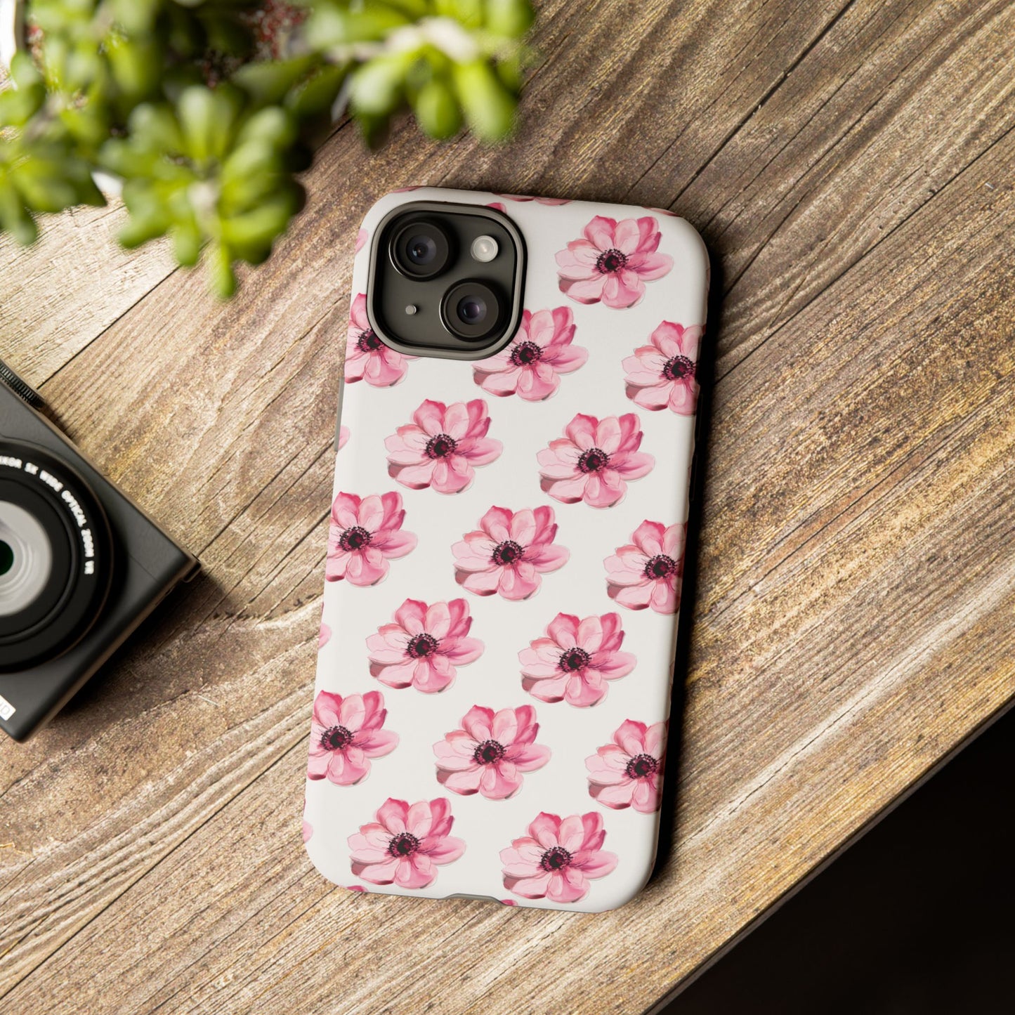 Floral Tough Phone Case - Stylish Protection with Pink Flowers - iPhone Samsung Galaxy Google Pixel - MahaCase