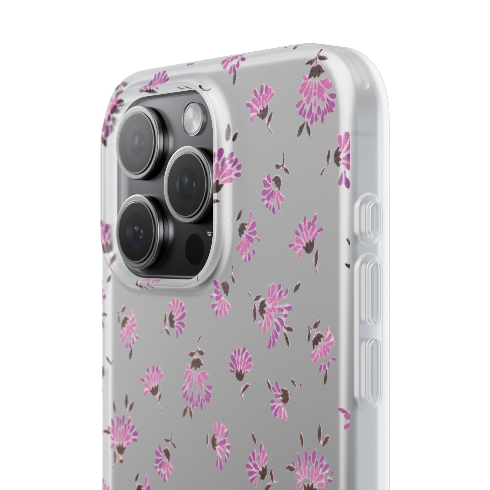 Floral Flexible Phone Case - Flower Pattern, Cute Gift for Her, Stylish Accessory, Spring Vibe, Lightweight Protective Cover- iPhone, Samsung, Gift Packaging - MahaCase