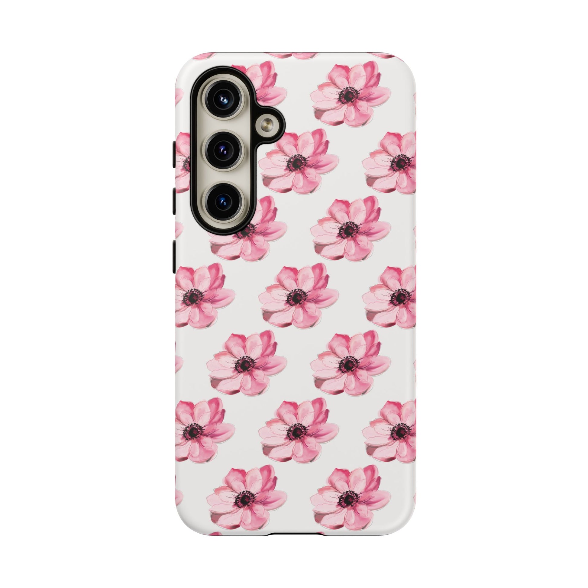 Floral Tough Phone Case - Stylish Protection with Pink Flowers - iPhone Samsung Galaxy Google Pixel - MahaCase